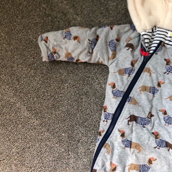 Baby Boden Dachshund Wiener Dog Print Hooded Cotton Bunting Size 18-24 Months - Picture 4 of 15